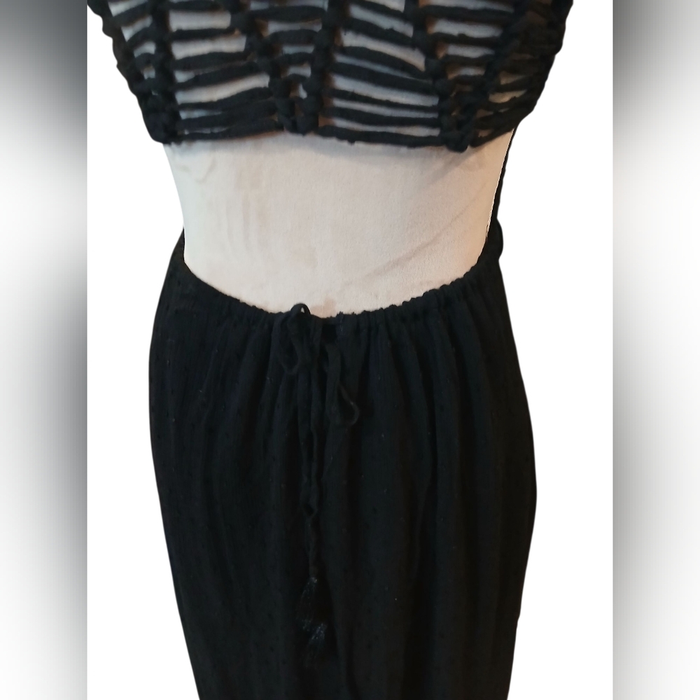 CBrand Open Back Thrashed Smocked Maxi Dress Small Textured Dotted Vamp - Picture 3 of 14